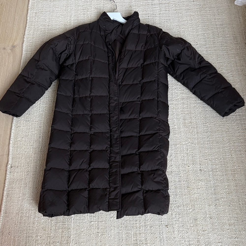 Lands' End Black Quilted Coat